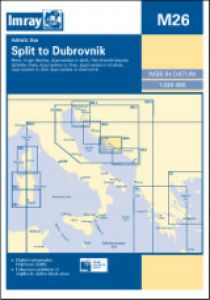 Imray M26 mapa Jaderské moře: Split to Dubrovnik 